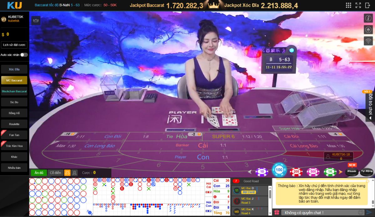 Livestream trực tiếp Baccarat