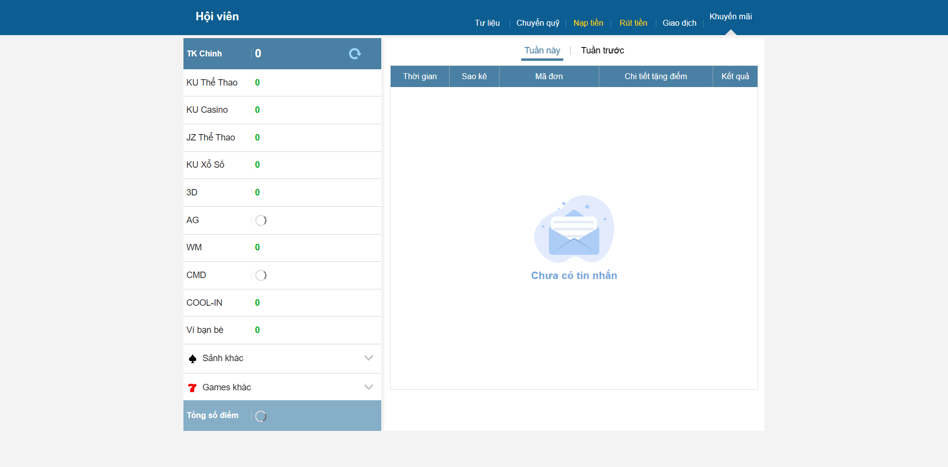 Cách kiểm tra hoàn trả về tài khoản